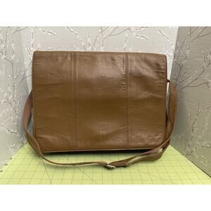 Wilson Leather Briefcase Lap Top Messenger Bag Adjustable Strap